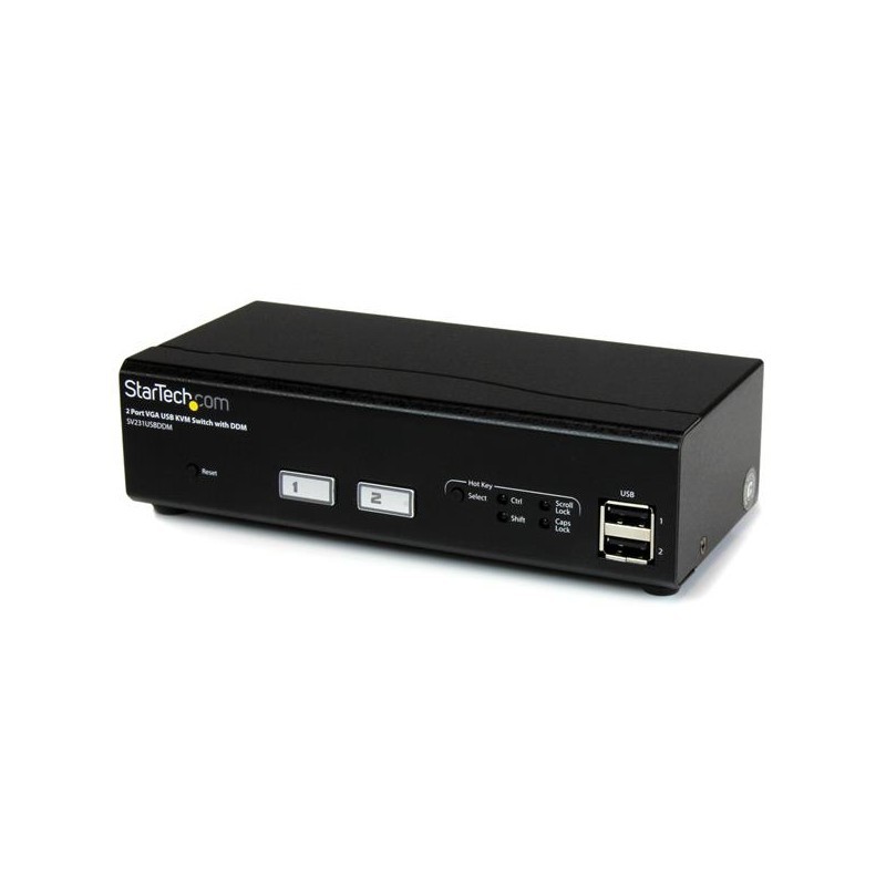 2 Port USB VGA KVM Switch with DDM Fast Switching Technology and Cables