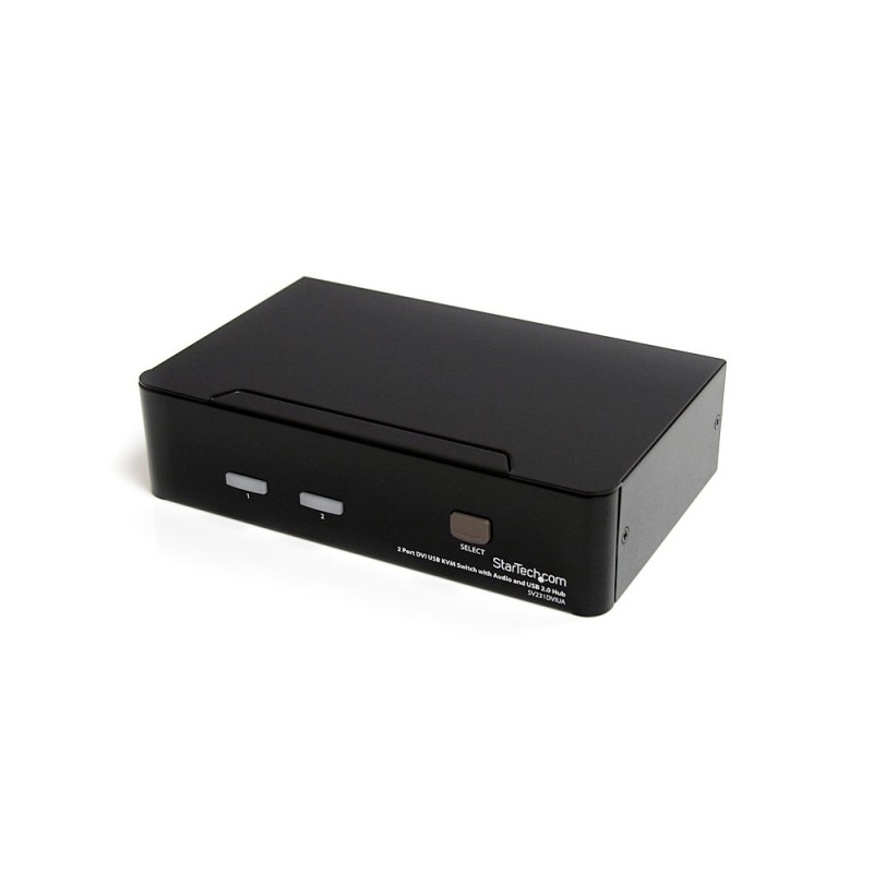 StarTech.com 2 Port DVI + USB KVM Switch with Audio - KVM switch - USB 2.0 Hub - 2 ports - 1 local user - 1U