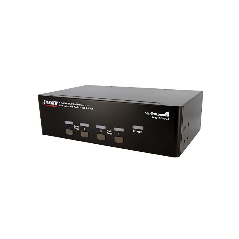 StarTech.com 4 Port DVI VGA Dual Monitor KVM Switch USB with Audio &amp;amp; USB 2.0 Hub