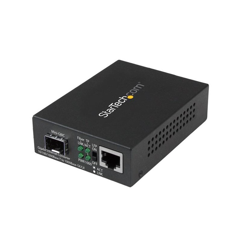 StarTech.com Gigabit Ethernet Fiber Media Converter with Open SFP Slot