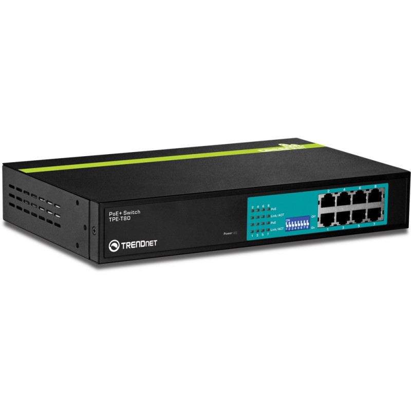 Trendnet TPE-T80 8-Port 30 Watt 10/100Mbps PoE+ Switch