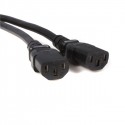 StarTech.com 10 ft Computer Power Cord Splitter IEC320 C14 to 2x IEC320 C13