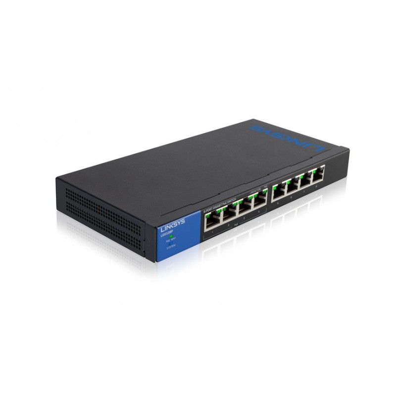 Linksys LGS108P 8-Port Desktop Gigabit PoE Switch