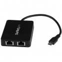 StarTech.com USB-C to Dual Gigabit Ethernet Adapter with USB (Type-A) Port